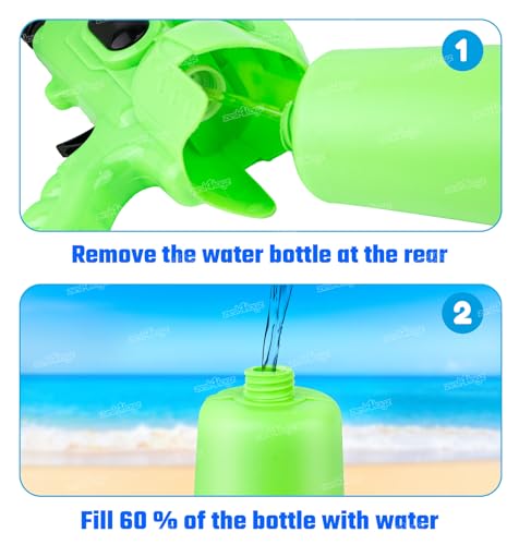 Image of Zest 4 Toyz Water Gun Toy for Kids with High Pressure Holi Pichkari for Boys Girls N Combo of 1 Pkt Holi Gulal & 100 Water Balloons Summer Pool Party Toys - Green