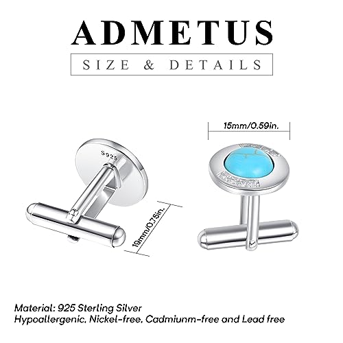 Mancuernillas de plata 925 ADMETUS para hombres miniatura 2