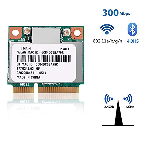 Tarjeta de red WiFi Atheros AR9462 AR5B22 Mini PCI-E Tarjeta de red inalámbrica 802.11N Tarjeta de red inalámbrica Bluetooth 4.0 2.4 y 5Ghz