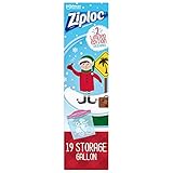 Ziploc Gallon Food Storage Bags, Grip 'n Seal Technology for Easier Grip, Open, and Close, 19 Count,...