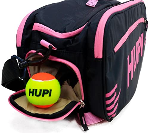 Raqueteira Hupi Pro Preto e Rosa para Beach Tennis e Padel, Cor: Rosa