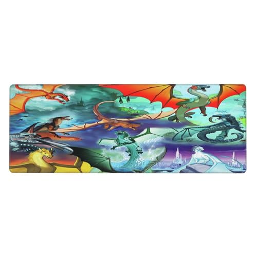 TUTUYAO Alfombrilla de ratón con protector Wi_Ngs O-F Fi_Re de 11.8 x 31.5 pulgadas, bonita decoración de escritorio, alfombrilla de laptop, alfombrilla de escritorio para computadora, laptop, juegos,