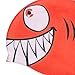 Menolana Shark Shaped Swimming Cap Swimming Hat Anti-Slip Elastic Waterproof Soft Swim Gear Swimwear Hat for Children Boys Girls Teens, Red