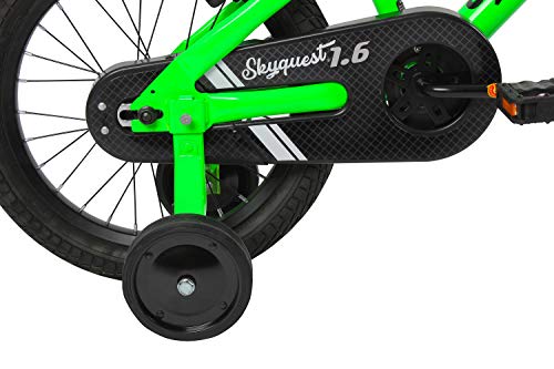 Duzy Kids Bike 16-Inch With Dual Handbrakes, Quick Assembly Training Wheels And Fold Out Pedals, Age 4-8 Yrs Old #TOP2