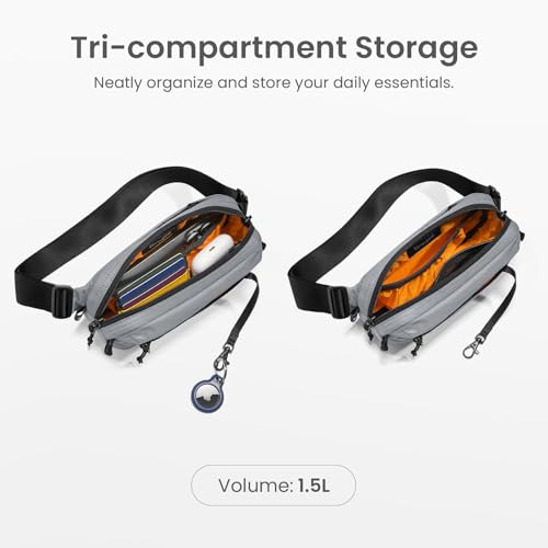 Image of tomtoc 1.5L-3.5L Sling Bag with RFID Blocking, Crossbody Chest Pack for Men Women, Water-Resistant Bag for Travel and Daily