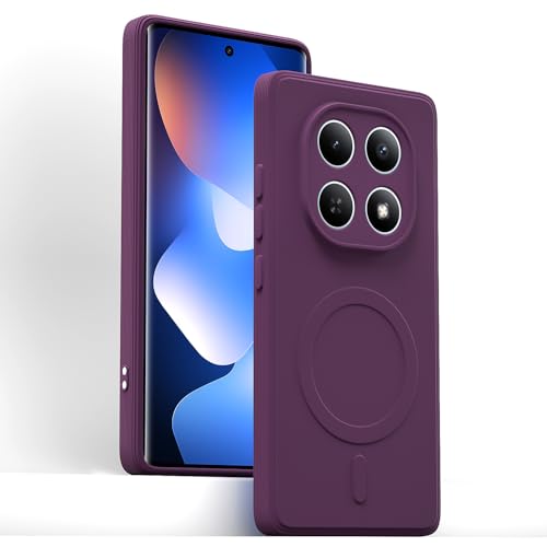 Image of Outlouders Back Cover for Redmi Note 15 5G Soft Matte Silicone Cover with Slim Fit | Mag-Safe Logo (Not Mag-Safe Compatible) | Shockproof | Camera Protection Bumper Case (Purple)