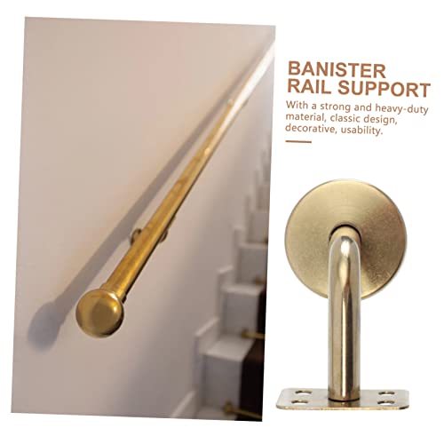 Support de main courante d'escalier doré en métal robuste x2