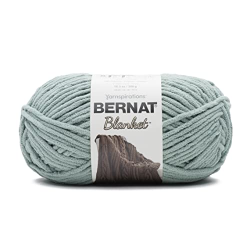 Image of Bernat Blanket Misty Green Yarn - 2 Pack of 300g /10.5oz - Polyester - 6 Super Bulky - 220 Yards - Knitting /Crochet