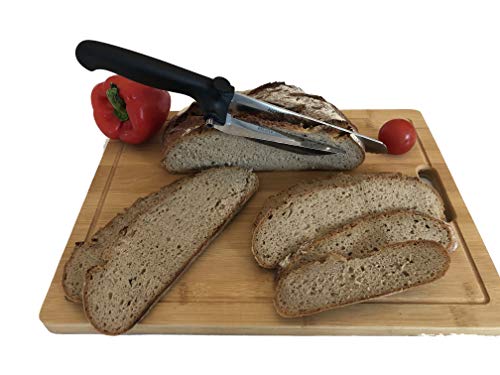 Nova Best Diamant-Messer mit Abstandshalter, sehr scharf,Fleischmesser,Käsemesser,Edelstahl rostfrei,Brotmesser auch für Camping