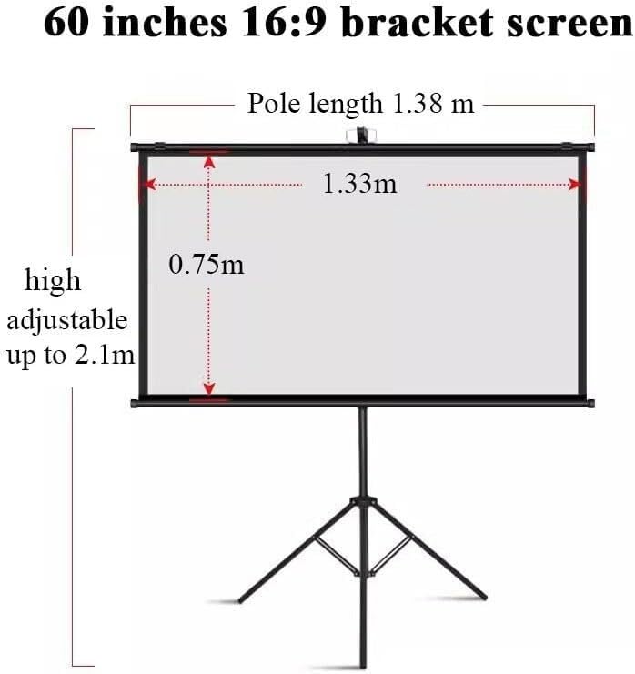 Pantalla de proyección portátil 60 pulgadas 16:9 con soporte miniatura 7