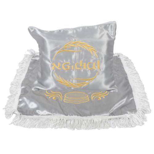 Bolsas de satén plata para golosinas de Janucá, decoración de fiestas judías con bordado elegante