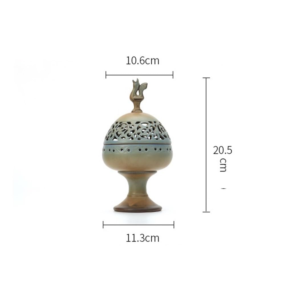 Recogedor de Cenizas Quemador de Incienso cerámica con Tapa for, carbón, Varillas, Polvo, Conos, espirales y Torres Decorativo