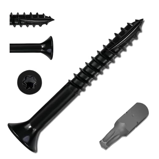 Deck Screws #9 X 3 Inch Exterior Torx Wood Screws T25 Star Bit Included Black Oxide Coating Deckmate Star Drive Flat Head Screws -300 Pcs
