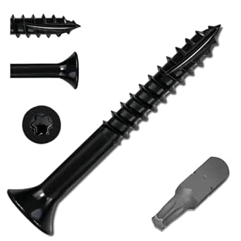 Deck Screws #9 X 1-1/2 Inch Exterior Torx Wood Screws T25 Star Bit Included Black Oxide Coating - View #3