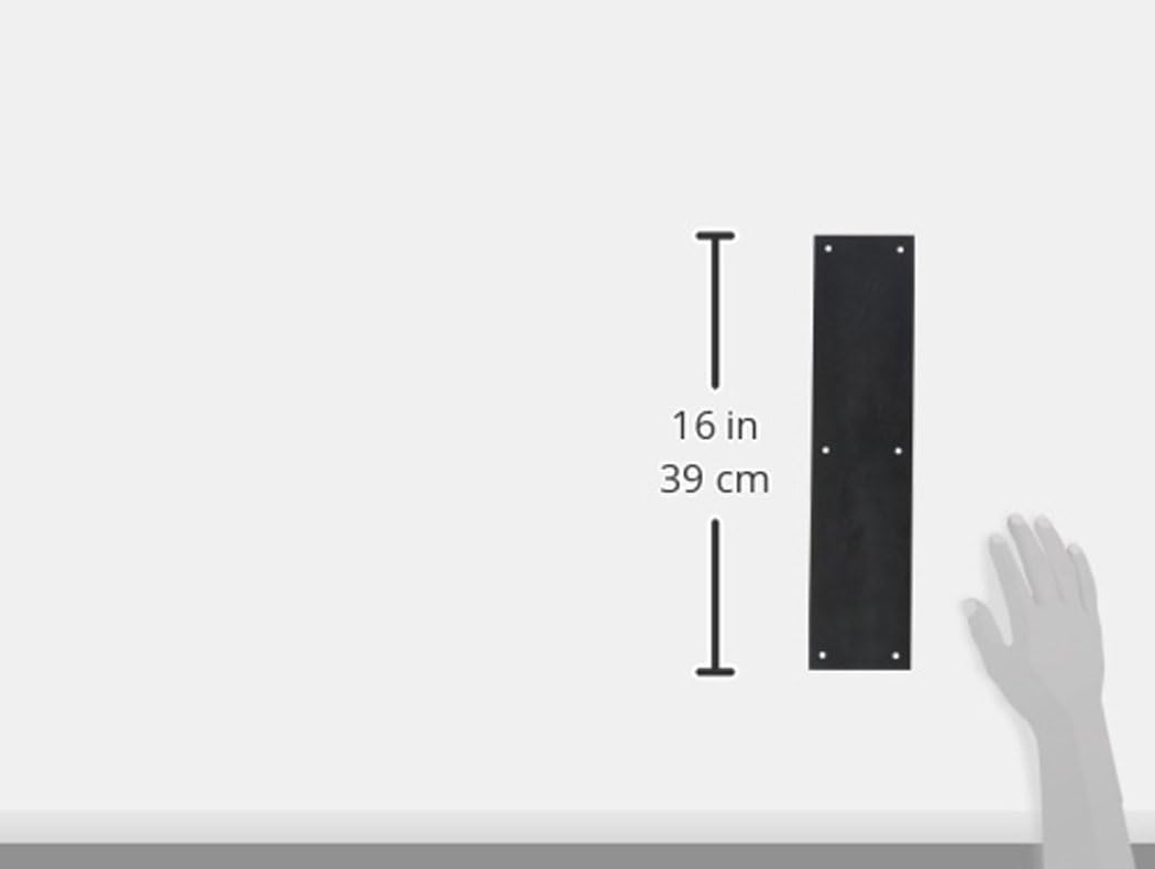 Baldwin 2123 3-1/2 Inch x 15 Inch Solid Brass Square Edge Push Plate, Oil Rubbed Bronze