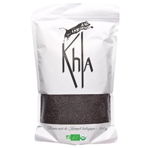 KHLA - Zwarte Kampot peper Premium IGP - 500g - peperkorrels - verkregen uit biologische landbouw