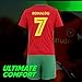Levelty Youth Soccer Jersey Kids, Boys & Girls Football Fan Jersey 2-Pack Uniform T-shirt & Shorts Kit Set (Portugal 5-6)