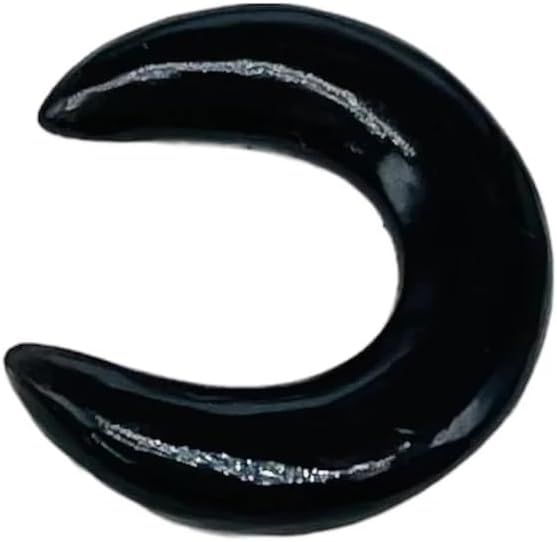 Natural Black Onyx Gemstone Tribal Septum Crescent Pincher | Handmade Body Piercing Jewelry | Organic Stone Nose Ring | Unisex Boho Ethnic Piercing Jewelry | Gauged Septum Expander