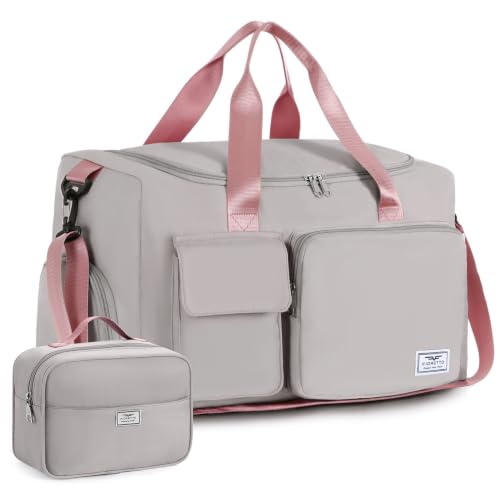 Image of FIORETTO Women's Gym Duffle Bag with Shoes Compartment, 30L Capacity, Ideal for Travel, Gym, Sports, Duffel, Weekender