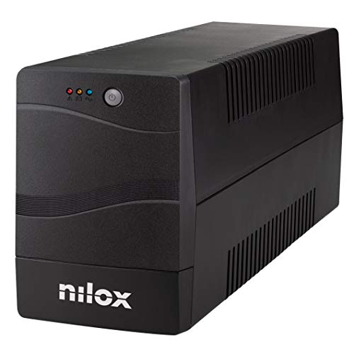 Nilox, UPS Premium Line Interactive de 2000VA, 4 Tomas de Salida, Estabilizador de Corriente mediante AVR, Protege Ordenadores y Periféricos de Apagones, con Tecnología Line Interactive