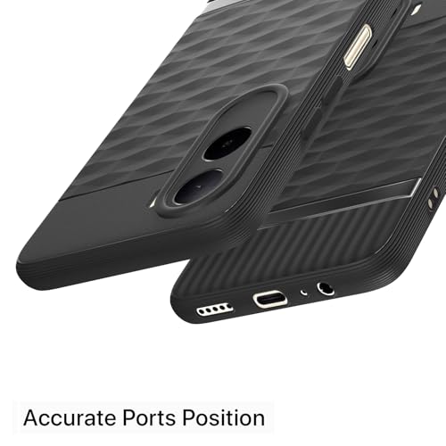Image of Pikkme Back Cover for Mi Redmi A7 Pro /Poco C85x 5G Camera Protection 3D Hexa Cube Design Silicone Protective Bumper Case (Black)