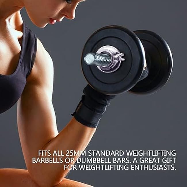 2 PCS Nut Anti-Slip 25mm Standard Barbell Spin-Lock Collars Screw Clamps Dumbell Weight Lifting