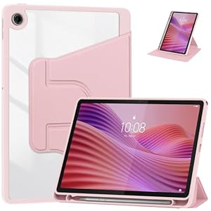 YRH for Lenovo Tab 10.1 Case 2025 (TB311FU), 360 Degree Rotating Stand Protective Cover Case for Lenovo 10.1 inch Tablet (Pink)