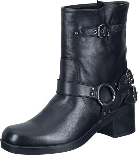 Bottine Piazza Femme confort en cuir noir modèle à fermeture éclair