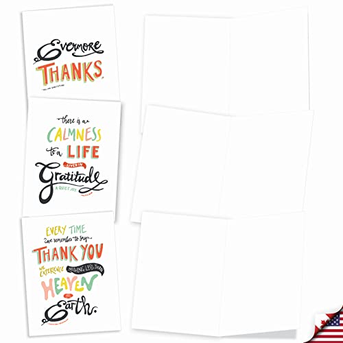 The Best Card Company - Variety Pack Of 10 Assorted Blank All Occasions Notecards Box Set 4 X 5.12 Inch W/Envelopes Thank You, Men, Women (10 Designs, 1 Each) - Words Of Appreciation M10019Bk #TOP2