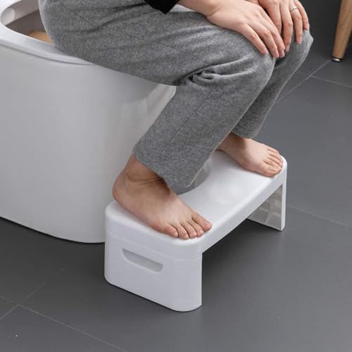Tabouret de toilette pliable et marchepied de salle de bain | Repose-pieds pour déjections canines, blanc | Accessoires de salle de bain pour tous les âges