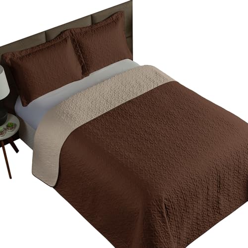 Cobre Leito Clara Solteiro Liso Dupla Face 2 Peças Matelado Ultrasônico Tabaco/Kaqui