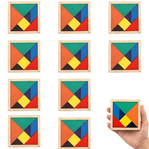 10 Stück Tangram Tangram Puzzle Für Lernspiele Magnetischer Tangram Für Rätselspaß 11 2 x 11 2 cm Größe