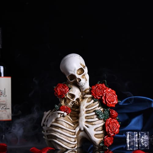 Figuras de pareja esqueleto decoración Halloween resina miniatura 4