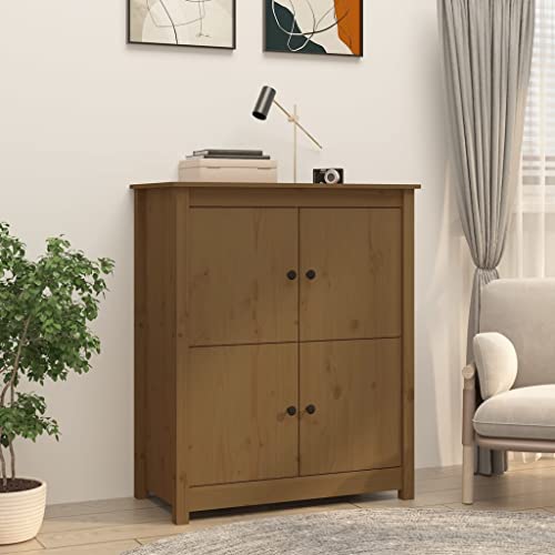 CCCINER Aparador de Madera Maciza de Pino marrón Miel 83x41,5x100 cm,Armario Moderno de Madera Maciza con Amplio Almacenaje para Decoración y Organización Armarios y Almacenamiento, Aparadores