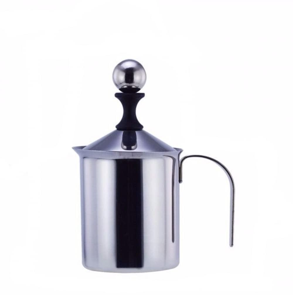 Manueller Milchaufschäumer aus Edelstahl, manuelle Milchpumpe, Kaffeeaufschäumer-800ml