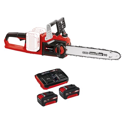 Einhell Motosierra sin cable GE-LC 36/35 Li-Solo Power X-Change (Li-Ion, 36 V, 33 cm de longitud de corte, 15 m/s de velocidad de corte, motor eléctrico sin escobillas) + Twinpack 3 Ah