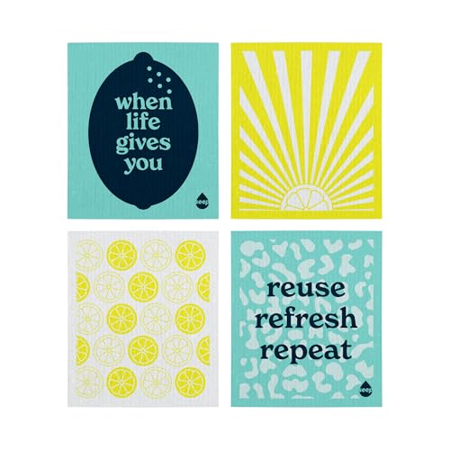 SEEP Swedish Kitchen Cloths For Cleaning - Reusable Sponge Dishcloth Ultra Absorbent - Eco-Friendly Biodegradable Compostable Cellulose Sponges (1 Pack - 4 Cloths) - Image 3