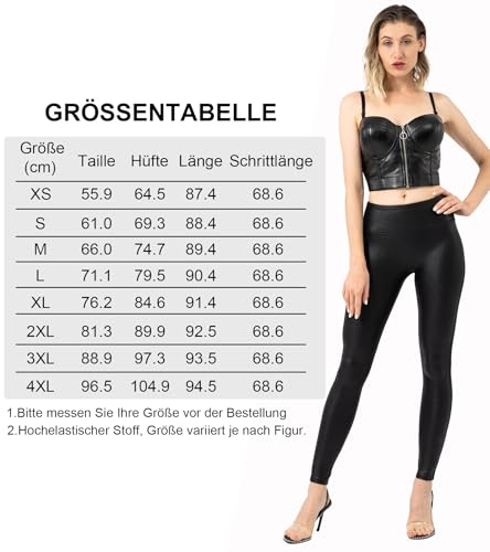 Leggings de piel sintética negros de cintura alta perfectos para looks elegantes de noche 5