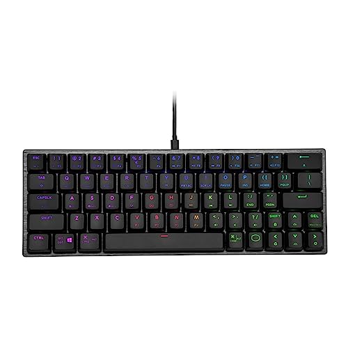 Image of Cooler Master SK620 60% Gunmetal Mechanical Keyboard with Low Profile Red Switches, New and Improved Keycaps, and Brushed Aluminum Design | 60% Wired Rgb Keyboard, Low-Profile Red Switches, Brushed Aluminum Top, Ergonomic Keycaps, USB-C Removable Braided Cable
