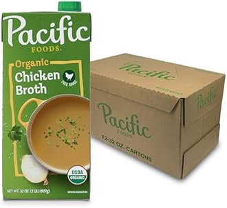 Pacific Foods Organic Free Range Chicken Broth, 32 oz Carton (Case of 12) (Packaging may vary)