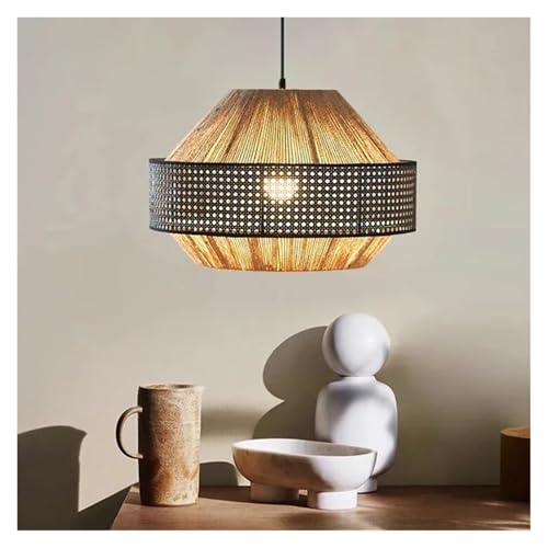 Suspension rotin naturelle pour remplacer un éclairage agressif salon et chambre
