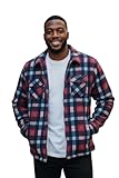 Black Angels Thermo Holzfällerjacke Herren Winter gefüttert – warme karierte Flanelljacke mit Teddyfleece Innenfutter, Fleece Hemdjacke für Arbeit & Freizeit, Übergangsjacke Winterjacke Herren M–3XL