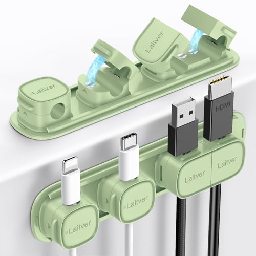 Laitver 6 Pack Magnetic Cable Clips [1s Open/Lock], Cord Organizer Holder