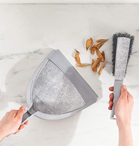 York Handfeger Und Schaufel Besen Und Kehrschaufel Kehrblech Kehrset Kehrgarnitur 23,8 x 33 x 10,3 cm Grau, Legierter Stahl, Grey, 2-teiliges Set – Bild 3