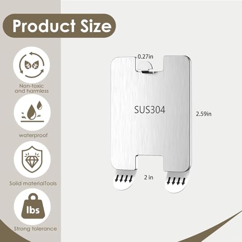 Image of LAKUMIQI Metal Picture Hangers, Upgraded Stainless Picture Hangers Heavy Duty, No Tools Damage Free Picture Frame Hanging Hardware Kit for Wall, 8 Picture Hooks and 16 Strips