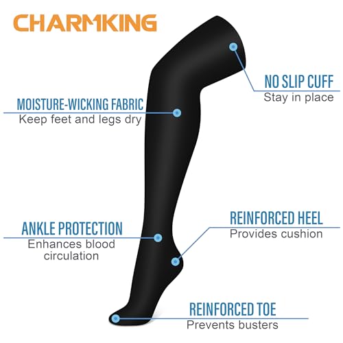 CHARMKING Compression Socks (3 Pairs) Knee High Compression Sock for Women & Men Stockings for Running, Cycling,Athletic4