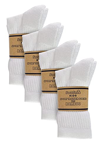 12 Pair Kids Bamboo Crew Athletic Socks | Sock Snob | Sport Running Socks2