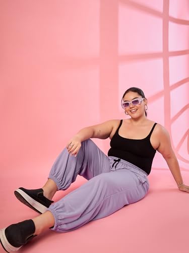 Image of ALZA Women's Cotton Oversized Joggers with Utility Pockets - Loose Fit High Waisted Track Pants for Gym, Yoga & Travel - Lightweight All-Season Lounge Sweatpants