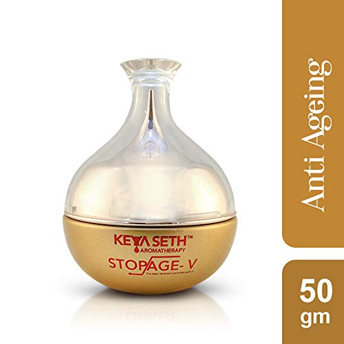 Image of KEYA SETH AROMATHERAPY Stopage V - Anti Ageing Treatment- Vitamins B2, B3(Niacinamide), B5, C, E, Hyaluronic Acid, Alpha Arbutin, Anti Ageing Night Cream For Men & Women