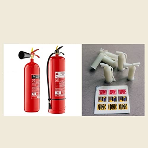 Piezas de resina Dan Models 24005: 6 extintores escala 1/24 con calcomanías detalladas